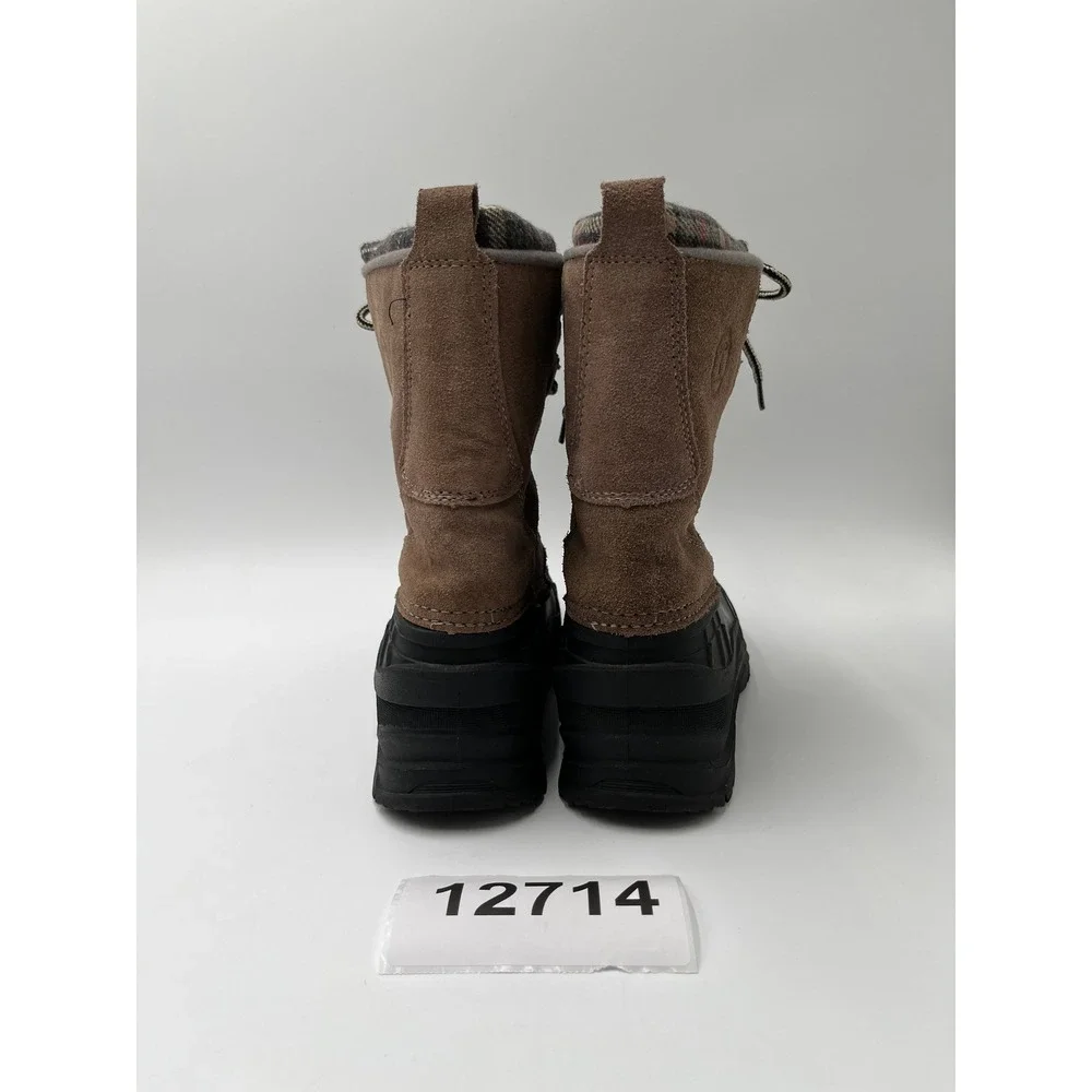 Weatherproof Duck Boots Mens 8 Brown Excellent Plaid Lined Winter Suede